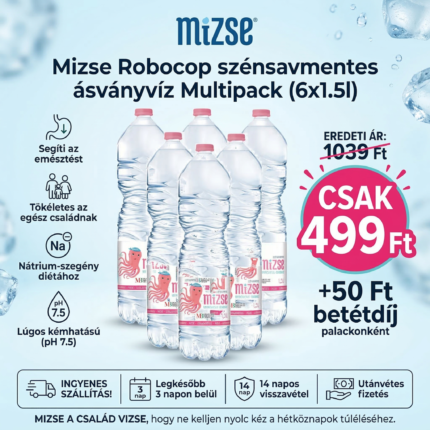 Mizse Robocop szénsavmentes ásványvíz multipack (6x1,5l)