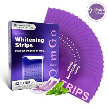 21 pár/42 csík. Fejlesztett 4X Lila Fogfehérítő Csíkok, Teafoltok és Kávéfoltok Eltávolítására, Utazáshoz és Utazás Közbeni Használatra Ideális, Szájhigiéniai Fehérítő Termékek. Lila Fogfehérítő Csíkok, Biztonságos és Szájhigiéniai Használat